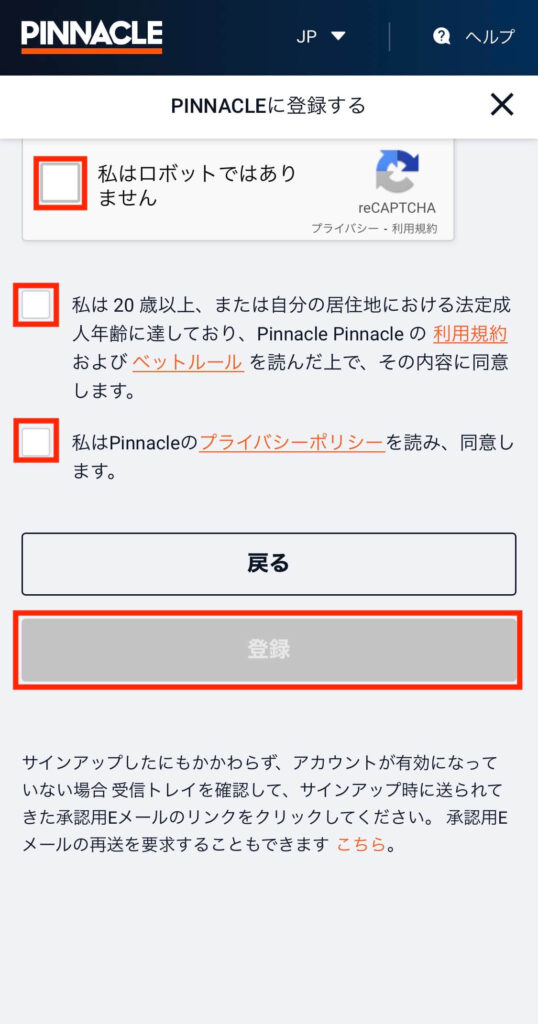 ピナクル登録3