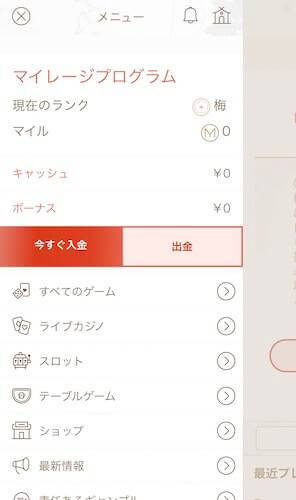 次に、薄い赤色で塗られた「出金」を選択してください。