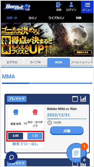 RIZINへの賭け方