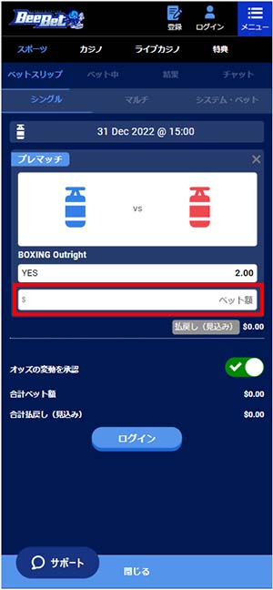 RIZIN40スペシャルベットベットスリップ