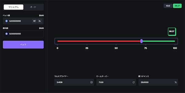 ダイスのゲーム画面