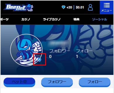 ソーシャルベットのアイコンを変更